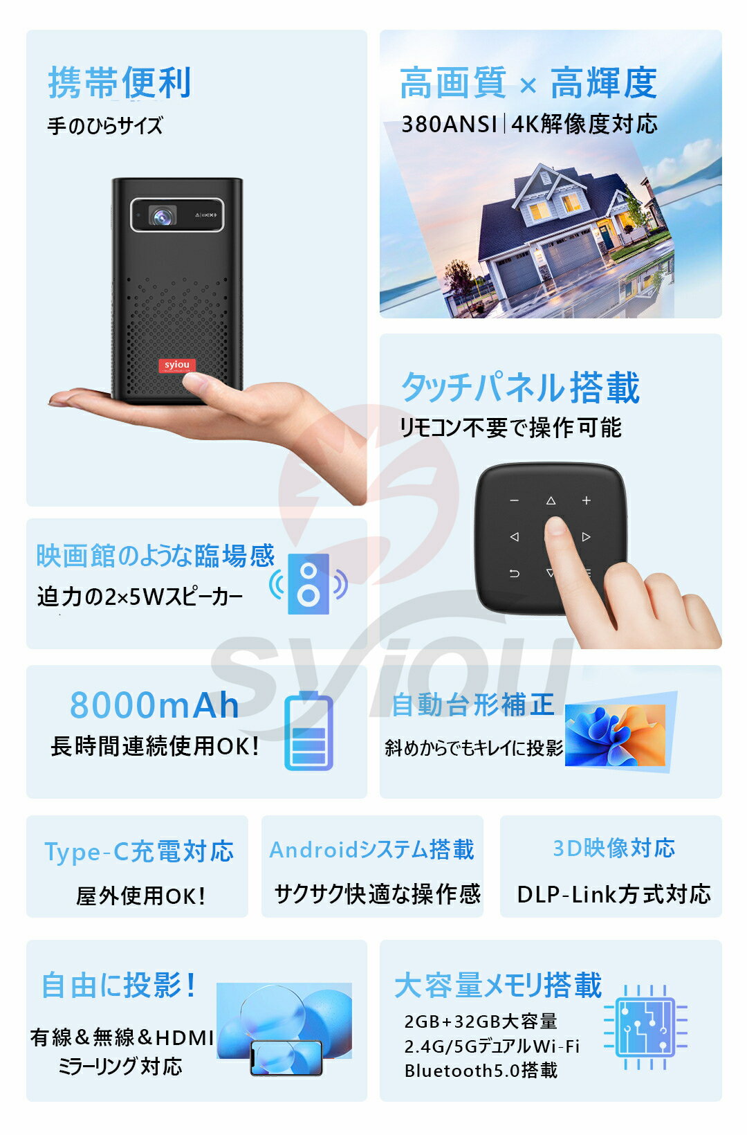 プロジェクター Android TV 4K対応...の紹介画像3