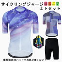 男女兼用 サイクルジャージ 上下セット 半袖ウエア サイクリング用 ロードバイク ウェア 自転車ウェア 夏用サイクルジャージ 半袖 サイクルウエア ビブパンツ 自転車 送料無料 レディース メンズ 吸汗速乾