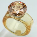 ベネチアンガラスの指輪 アムレット ラウンド リング 黄色と黄色 ジルコニア&ガラスリング ベネチアングラス 職人の技をご堪能ください