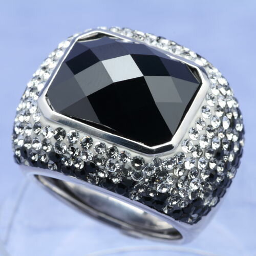 スワロフスキー リング ネバー シルバー925 ブラック サイズ18.5号指輪 オリバーウェバー(OLIVER WEBER) プレゼント メンズ レディース あなたのハートを鷲掴み 誕生日 おしゃれ ギフト