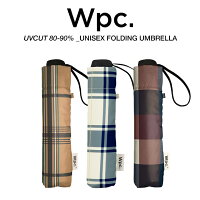 Wpc 折りたたみ傘 軽量 大きい58cm レディース メンズ 男女兼用傘 晴雨兼用傘 チェック柄 BASIC FOLDING UMBRELLA Wpc. ワールドパーティー MSM