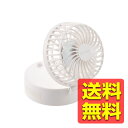 携帯 扇風機 2way 【 卓上 / 首掛け 】 USB Type-C 充電式 小型 3段階風量調節 ミラー付 ネックストラップ付 ホワイト USBファン US...