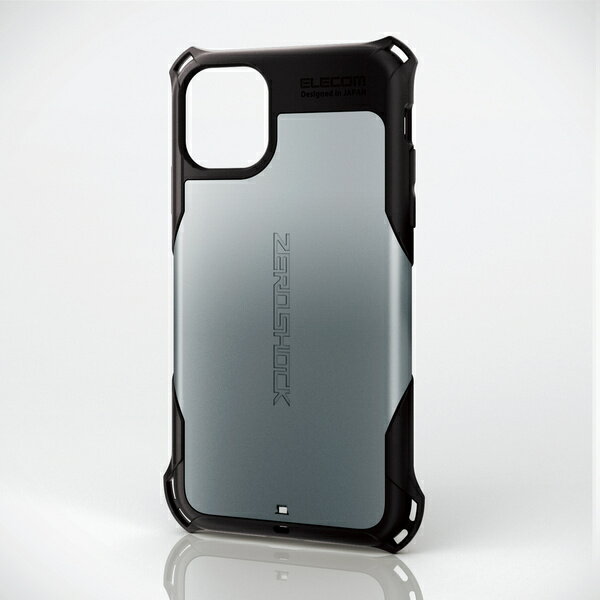 iPhone 11 ケース ZEROSHOCK 耐衝撃 [落下時の衝撃から本体を衝撃吸収構造 (衝撃吸収フィルム付)] ストラップホール付き シルバー ゼロショック PM-A19CZEROSV / ELECOM エレコム 【送料無料】