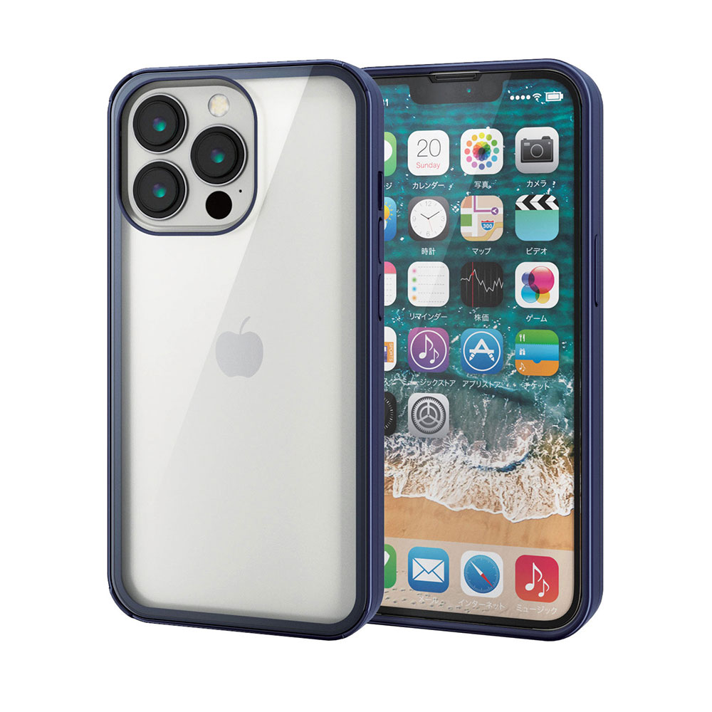 iPhone13 Pro ケース カバー 360度保護 ガラスフィルム付 背面ガラス ブルー PM-A21CHV360MBU / ELECOM 【送料無料】
