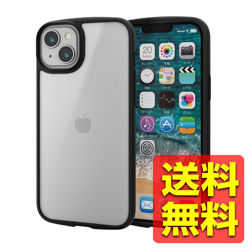 iPhone 14 Plus  С ϥ֥å Ѿ׷ ׷ۼ   ȥåץۡ ̥饹ޥåȥꥢ ɻ Ʃ TOUGH SLIM ֥å PM-A22BTSLFCGMB / ELECOM 쥳 ̵