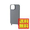 iPhone 14 / 13 用 ケース シリコン ハイブリッド カバー 衝撃吸収 カメラレンズ保護設計 ワイヤレス充電可 ショルダーストラップホール付 グレイ...