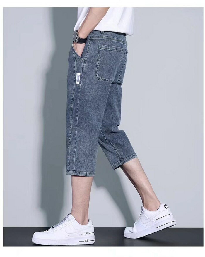 デニムパンツ 7分丈 メンズ ハーフパンツ メンズ ひざ下 クロップドパンツ ショー...