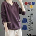 ブラウス レディース チュニック Tシャツ おしゃれ トップス インナー 20代 30代 40代 50代 vネック 体型カバー ゆったり 長袖 カジュアル 春服...
