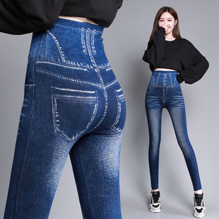Rakuten - デニム風 レギンス レディース 美脚 レギンスパンツ 薄手 デニムパンツ デニムレギンス 秋 冬 春 デニム風レギンス コーデ 伸びる ストレッチ