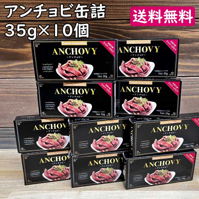 【ネコポス便 送料無料※代引き・同梱不可】アンチョビ 缶詰 35g×10個　/　トマトコーポレーションのサムネイル
