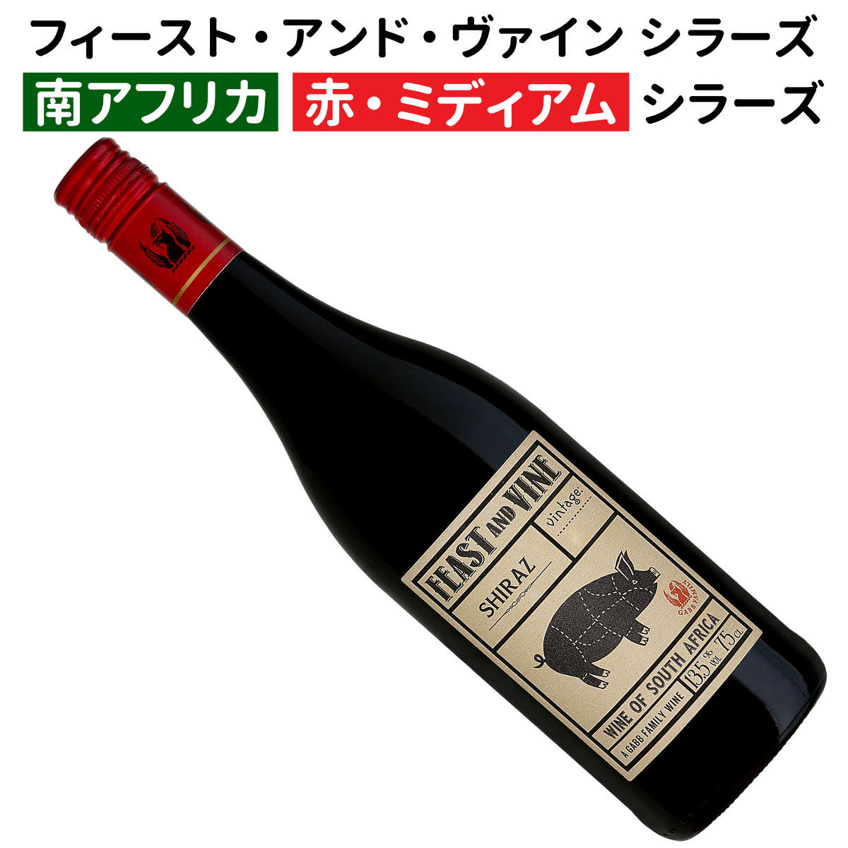 【南アフリカワイン】【赤ワイン】フィースト・アンド・ヴァイン シラーズ 2022 ガブ・ファミリー・ヴ..