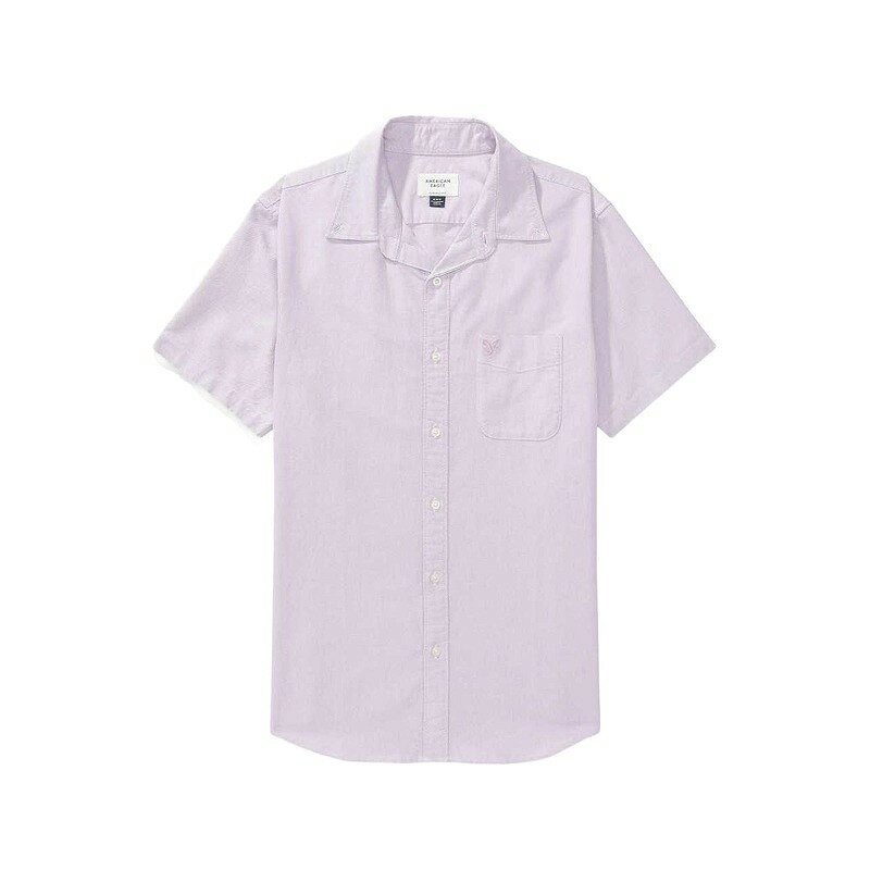 アメリカンイーグル AMERICAN EAGLE メンズ Men's 半袖 オックスフォード シャツ AE Short-Sleeve Oxford Button-Up Shirt ラベンダー