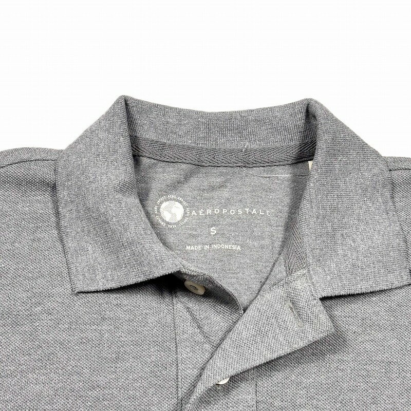 エアロポステール AEROPOSTALE メンズ Men's 半袖 ピケ 鹿の子 ポロシャツ ワンポイント Tonal A87 Logo Pique Polo ミディアムグレー Medium Gray