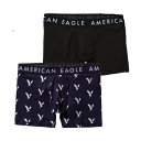 アメリカンイーグル AMERICAN EAGLE メンズ Men 039 s ボクサーパンツ 下着 2枚セット AE 4.5 Classic Boxer Brief 2-Pack ブラック ネイビー