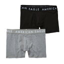 アメリカンイーグル AMERICAN EAGLE メンズ Men 039 s ボクサーパンツ 下着 2枚セット AE 4.5 Classic Boxer Brief 2-Pack ブラック グレー