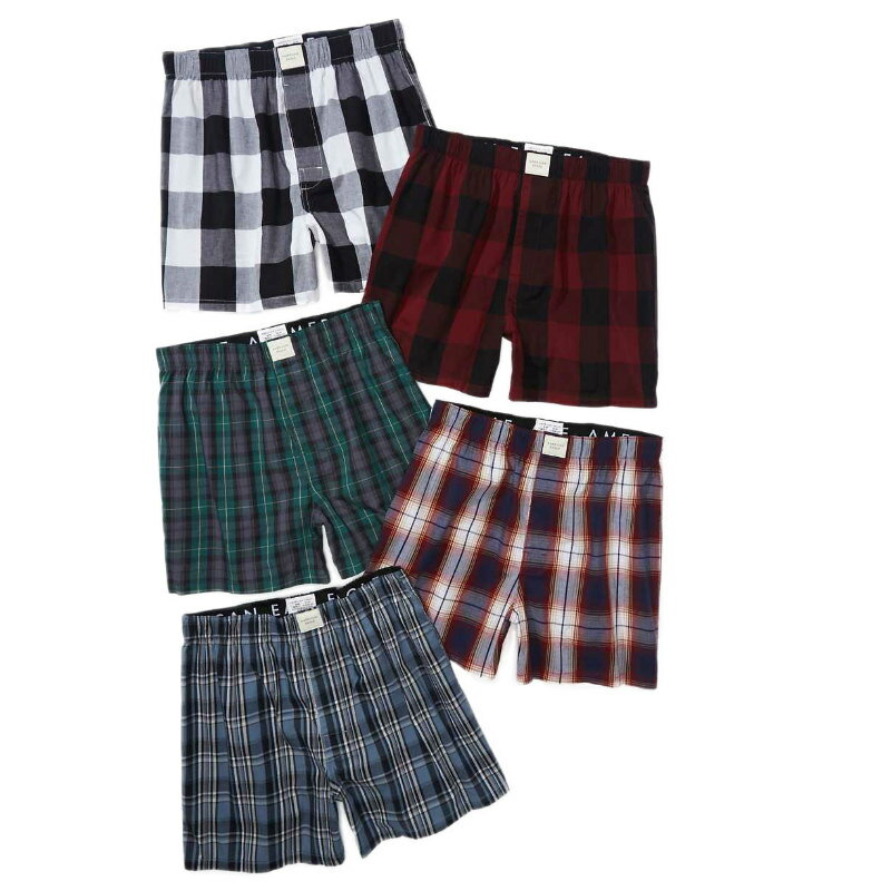 アメリカンイーグル AMERICAN EAGLE メンズ Men's トランクス 下着 5枚セット AEO Plaid Stretch Boxer Short 5-Pack チェック柄 マルチカラー