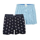 アメリカンイーグル AMERICAN EAGLE メンズ Men 039 s トランクス 下着 アンダーウェア 2枚セット AEO Eagles Stretch Boxer Short ネイビー ブルー