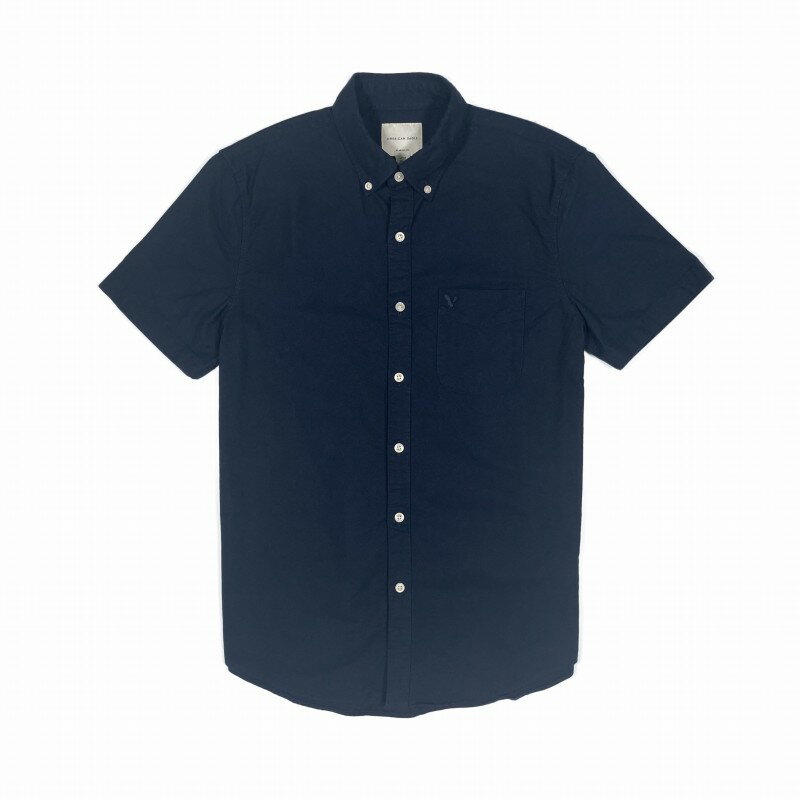 アメリカン・イーグル・アウトフィッターズ アメリカンイーグル AMERICAN EAGLE メンズ Men's 半袖 オックスフォード シャツ AE Short-Sleeve Oxford Button-Up Shirt ネイビー Navy