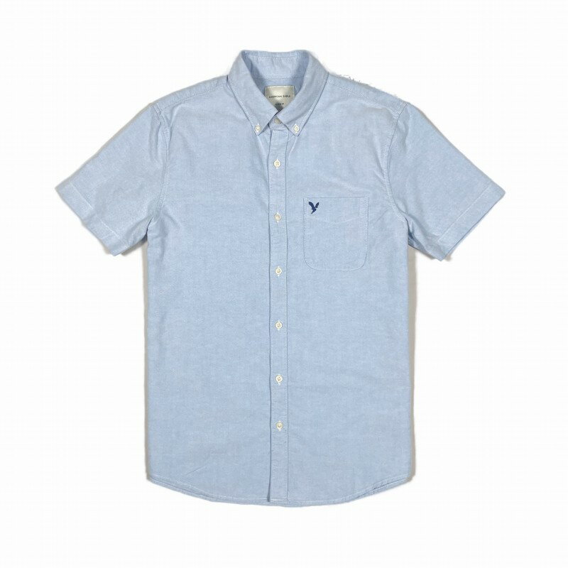 アメリカン・イーグル・アウトフィッターズ アメリカンイーグル AMERICAN EAGLE メンズ Men's 半袖 オックスフォード シャツ AE Short-Sleeve Oxford Button-Up Shirt ブルー Blue