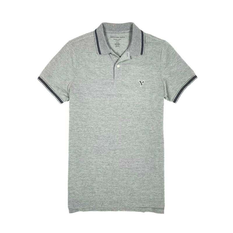 ꥫ󥤡 AMERICAN EAGLE  Men's եå ݥ AE Slim Fit Pique Polo Shirt إ졼 Heather Grey