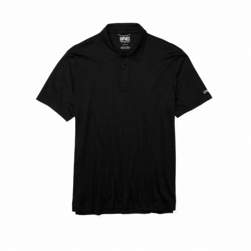 アメリカンイーグル AMERICAN EAGLE メンズ Men 039 s スタンダードフィット トレーニング ポロシャツ AE 24/7 Training Polo Shirt ブラック