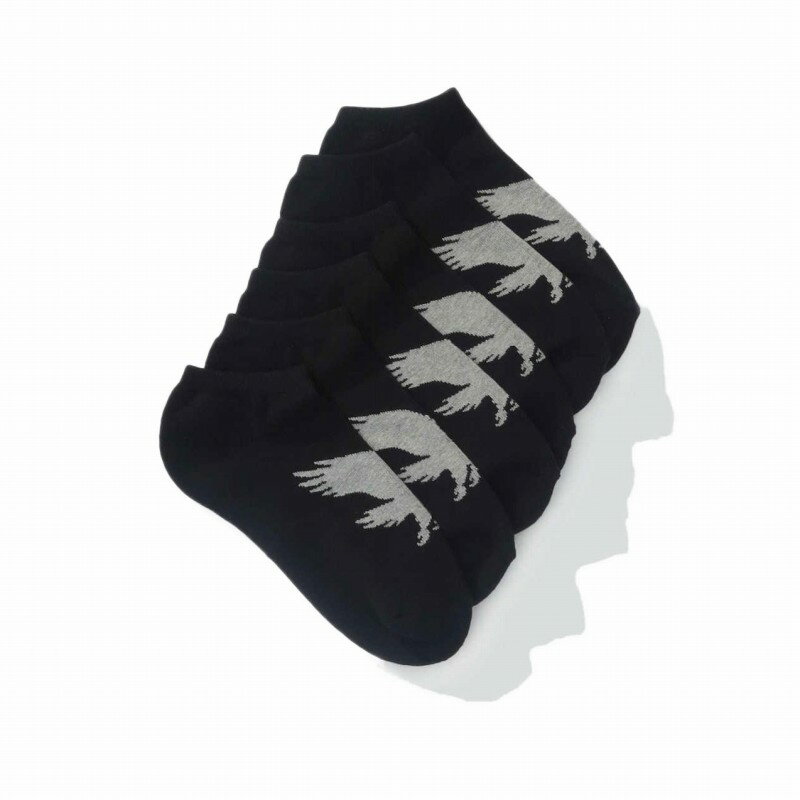 アメリカンイーグル AMERICAN EAGLE メンズ Men's 靴下 アンクルソックス 3足セット AEO Low Cut Eagle Socks 3-Pack ブラック