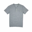 アメリカンイーグル AMERICAN EAGLE メンズ Men's 半袖 ヘンリーネック Tシャツ AE Short-Sleeve Henley Icon T-Shirt アイコン ワンポイント ヘザーグレー Heather