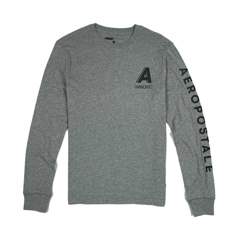 楽天ビナアウトフィッターズ楽天市場店エアロポステール AEROPOSTALE メンズ Men's 長袖 Tシャツ ロンT Long Sleeve Aero NYC Graphic Tee グレー