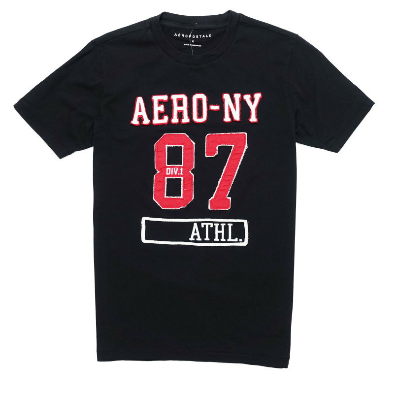 楽天ビナアウトフィッターズ楽天市場店エアロポステール AEROPOSTALE メンズ Men's 半袖 Tシャツ Aero-NY 87 Logo Graphic Tee ブラック Black