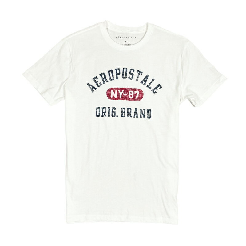 エアロポステール AEROPOSTALE メンズ Men's 半袖 Tシャツ Aeropostale NY-87 Logo Graphic Tee ホワイト