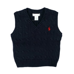 ラルフローレン RALPH LAUREN ベビー 男の子 セーター ベスト Cable-Knit Cotton Sweater Vest ネイビー Hunter Navy