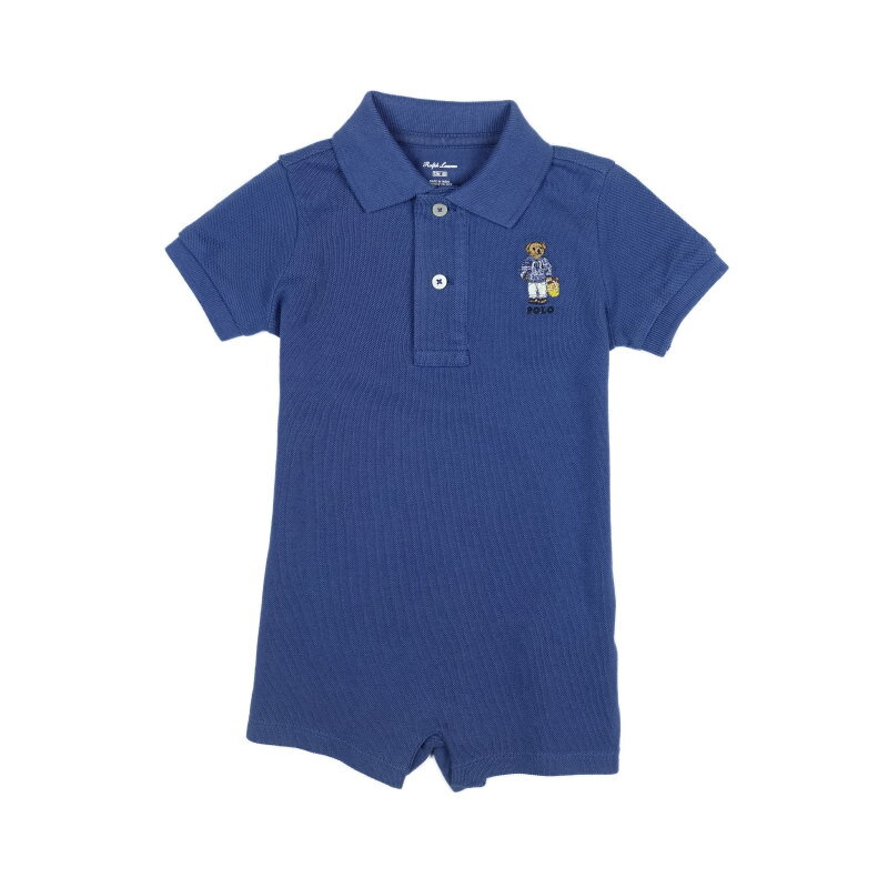 ラルフローレン RALPH LAUREN ベビー 男の子 半袖 ショートオール ポロベア Polo Bear Cotton Mesh Shortall フェデラル ブルー Federal Blueのサムネイル