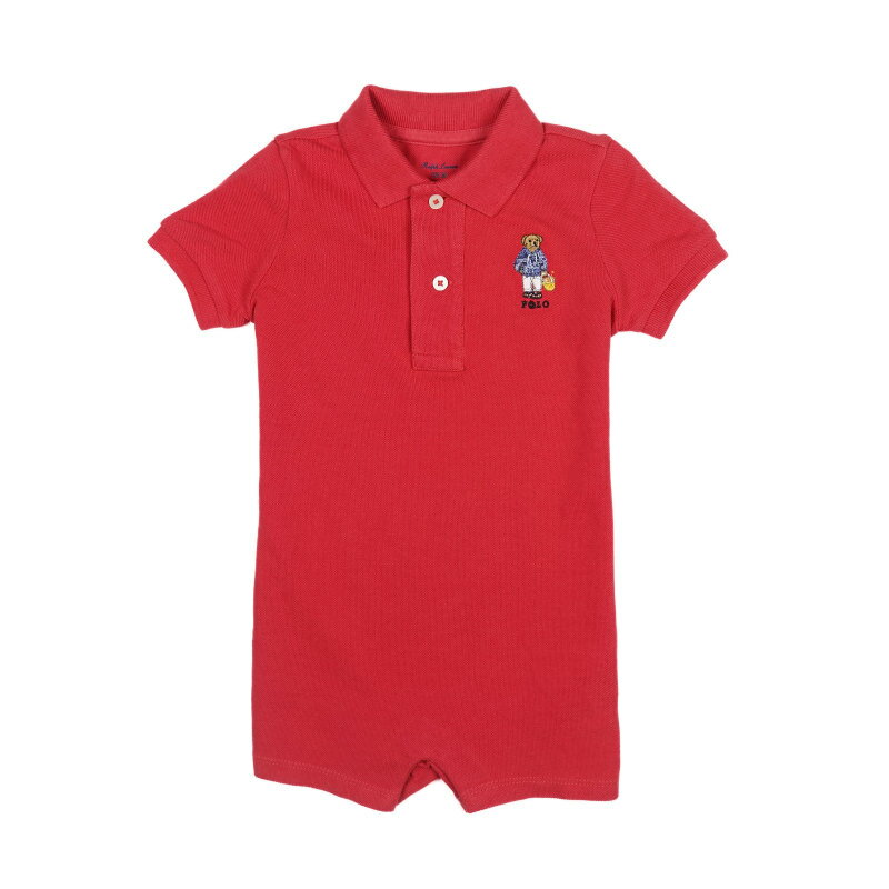 ラルフローレン RALPH LAUREN ベビー 男の子 半袖 ショートオール ポロベア Polo Bear Cotton Mesh Shortall フェデラル ブルー Federal Blueのサムネイル