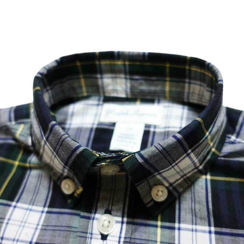 ���ե������ RALPH LAUREN �٥ӡ� �ˤλ� Ĺµ ����� Plaid Cotton Poplin Shirt ���꡼�� �������� �ޥ�� Green Yellow Multi