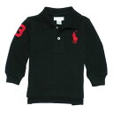 t[ POLO RALPH LAUREN xr[ j̎q  |Vc Cotton Mesh Long-Sleeve ubN Polo Black