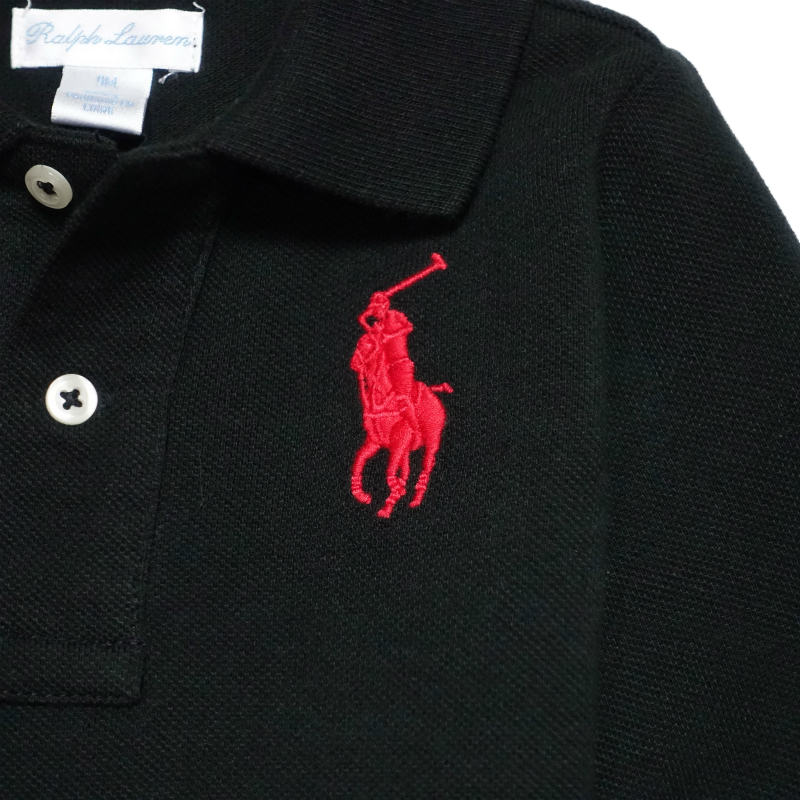 ラルフローレン POLO RALPH LAUREN ベビー 男の子 長袖 ポロシャツ Cotton Mesh Long-Sleeve ブラック Polo Black