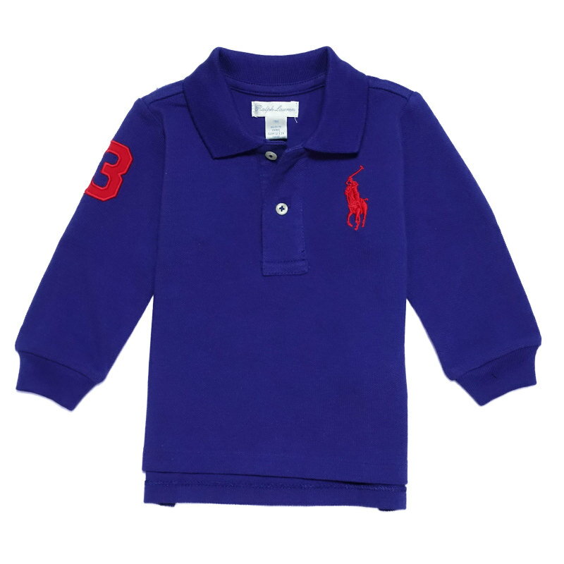 ラルフローレン RALPH LAUREN ベビー 男の子 長袖 ポロシャツ Cotton Mesh Long-Sleeve ブルー系 Royal American