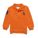 ラルフローレン RALPH LAUREN ベビー 男の子 長袖 ポロシャツ Big Pony Cotton Mesh Long-Sleeve Polo オレンジ Kona Orange