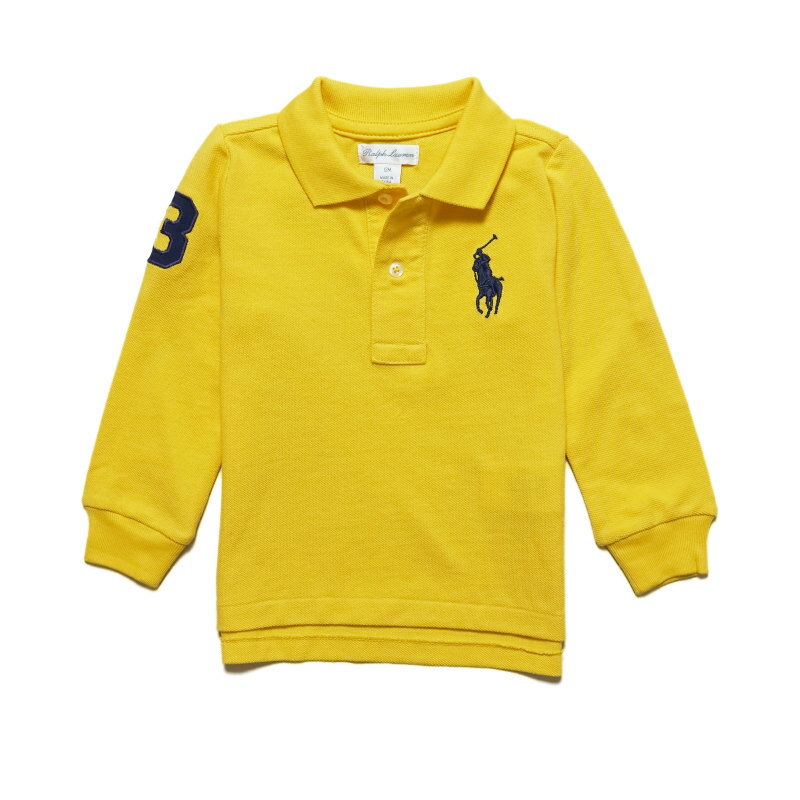 ラルフローレン　ベビー服 ラルフローレン RALPH LAUREN ベビー 男の子 長袖 ポロシャツ Big Pony Cotton Mesh Long-Sleeve Polo イエロー Chrome Yellow