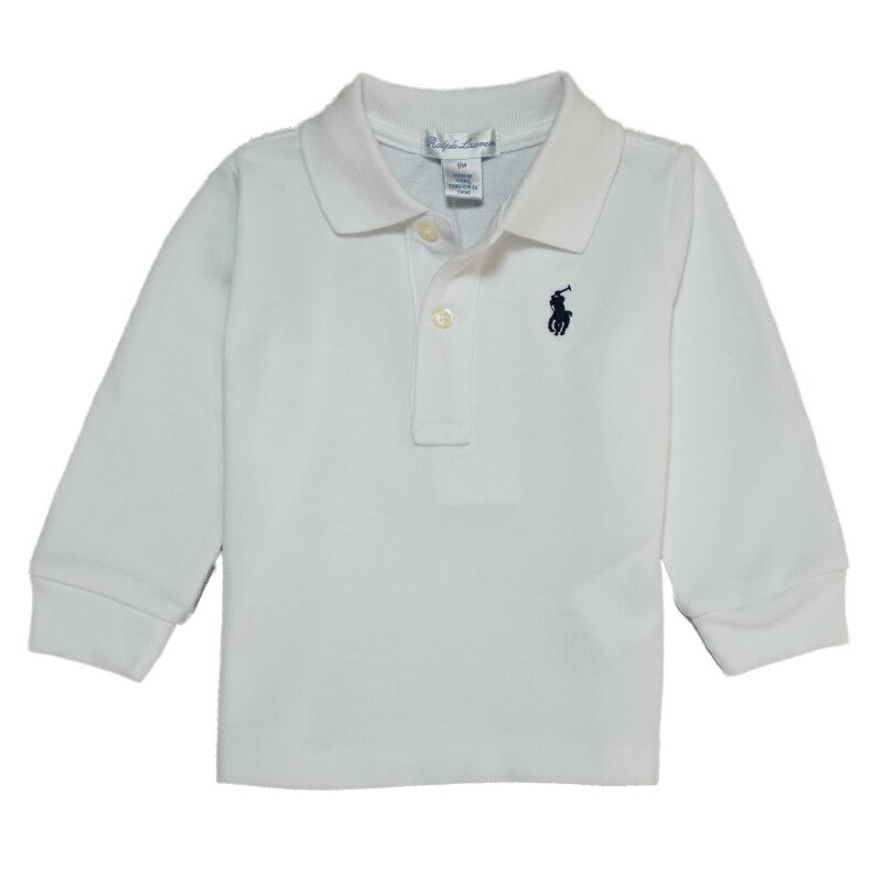 ラルフローレン　ベビー服 ラルフローレン RALPH LAUREN ベビー 男の子 長袖 ポロシャツ Cotton Mesh Long-Sleeve Polo ホワイト White