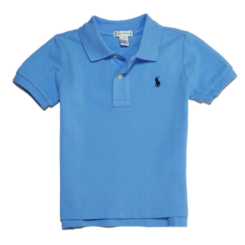 ラルフローレン　ベビー服 ラルフローレン RALPH LAUREN ベビー 男の子 半袖 ポロシャツ Cotton Mesh Polo Shirt チャタム ブルー Chatham Blue