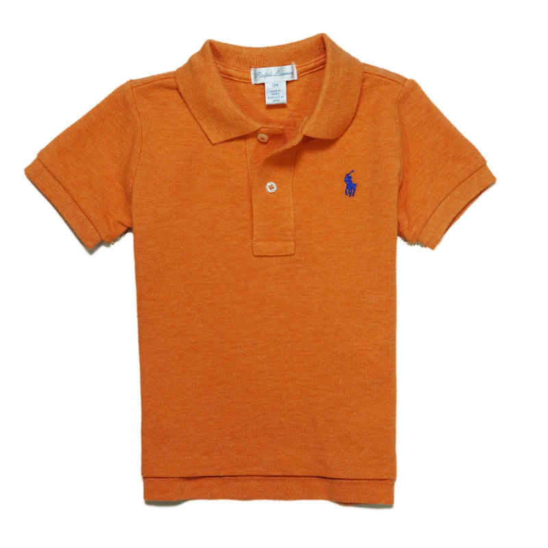 ラルフローレン　ベビー服 ラルフローレン RALPH LAUREN ベビー 男の子 ポロシャツ Cotton Mesh Polo Shirt トゥルー オレンジ ヘザー True Orange Heather