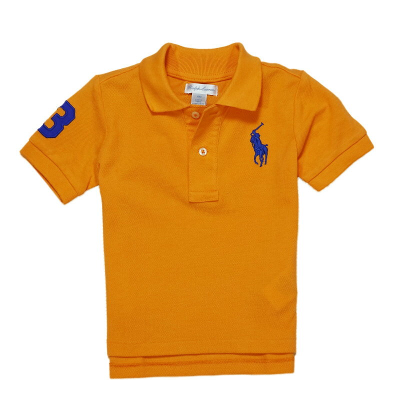  RALPH LAUREN ベビー 男の子 半袖 ポロシャツ Cotton Mesh Polo Shirt タイ オレンジ Thai Orange