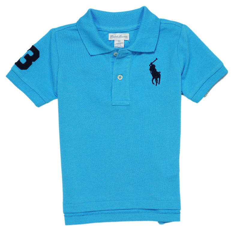 ラルフローレン　ベビー服 ラルフローレン RALPH LAUREN ベビー 男の子 半袖 ポロシャツ Cotton Mesh Polo Shirt マギー ブルー Margie Blue