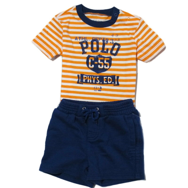 ラルフローレン　ベビー服 ラルフローレン RALPH LAUREN 半袖Tシャツ ショートパンツセット Graphic Tee & Short Set オレンジ マルチ