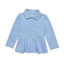 ラルフローレン RALPH LAUREN ベビー 女の子 長袖 ポロシャツ Peplum Piqu? Polo Shirt エリート ブルー Elite Blue