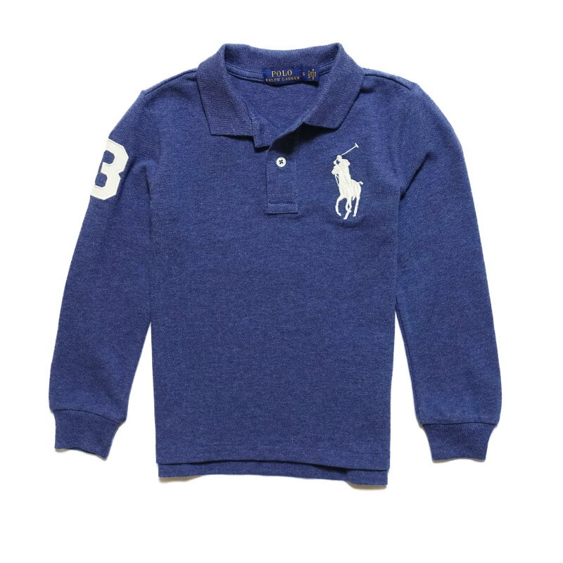 ポロ ラルフローレン POLO RALPH LAUREN ボーイズ Boys 長袖 ポロシャツ Cotton Mesh Polo Shirt ネイビー ヘザー Navy Heather