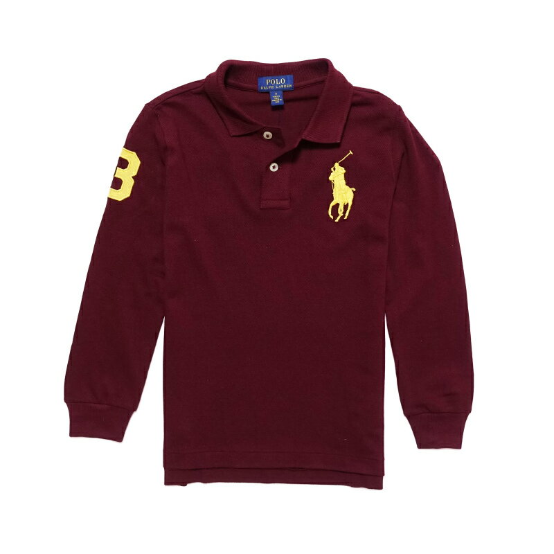 ポロ ラルフローレン POLO RALPH LAUREN ボーイズ Boys 長袖 ポロシャツ Cotton Mesh Polo Shirt クラシック ワイン Classic Wine