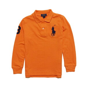ポロ ラルフローレン POLO RALPH LAUREN ボーイズ Boys 長袖 ポロシャツ Cotton Mesh Polo Shirt オレンジ Kona Orange