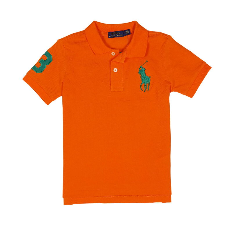 ポロ ラルフローレン POLO RALPH LAUREN ボーイズ Boys 半袖 ポロシャツ ビッグポニー Big Pony Cotton Mesh Polo Shirt セーリング オレンジ Sailing Orange